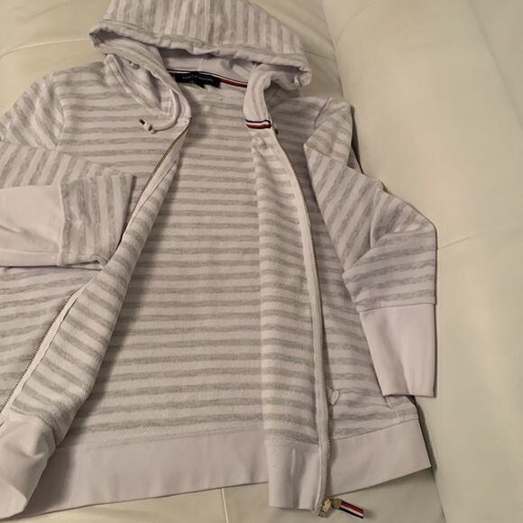 Tommy Hilfiger Stripped Hoodie Women’s Size L - Picture 9 of 11